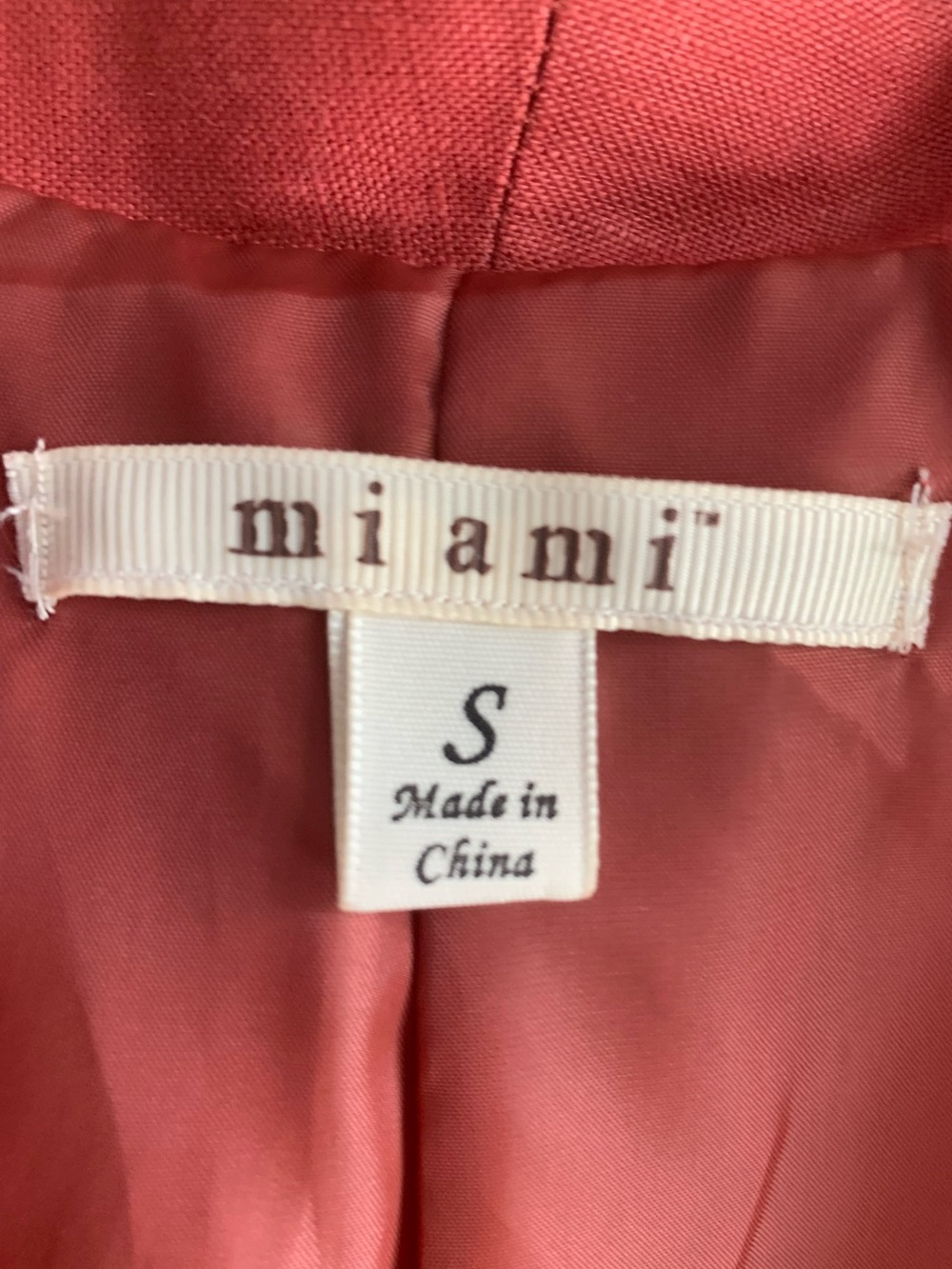 Mi Ami Linen Blazer Jacket Terracotta Open Front Retro Business Casual EUC Small - Picture 6 of 8